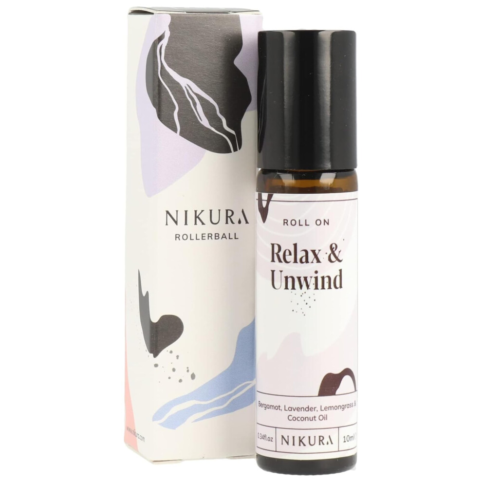 Nikura Relax & Unwind Roll On Essential Oil Blend - 10Ml | For Sleep, Relaxing, Anxiety, Aromatherapy | Use On Skin, Temples, Puls
