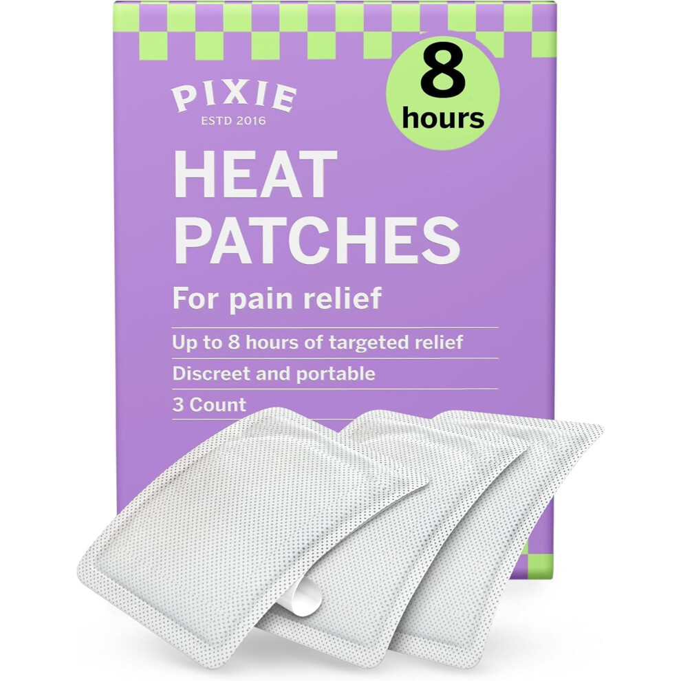 Pixie Cup Pixie Period Cramps Menstrual Pain Relief Heat Patches - Lower Abdominal & Back Ache Therapy - Natural Alternative To Lidocaine Ic