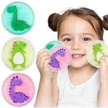 Hilph Kids Ice Pack Cold Compress for Kids Injuries Reusable, 3 Dinosaur Small Gel Ice Packs Cold Packs for Children Pain Relief,