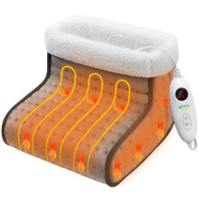 ALLJOY Electric Foot Warmer for Men and Women, Heated Feet Warmer for Cold Feet 6 Heat Levels & 90Mins Auto Off, Christmas Gifts F