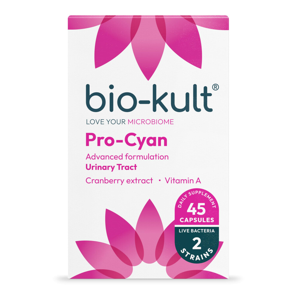 Bio-Kult Cyan Pro- | 2 Strains + Cranberry Extract & Vitamin A | Urinary Tract & Immune Support | 45 Capsules