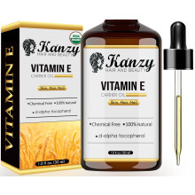 Kanzy Vitamin E Oil for Skin, Hair, Lips and Face - Naturally Sourced Multi-Purpose Plant-Based Organic Vitamin E Oil for Hair Gro