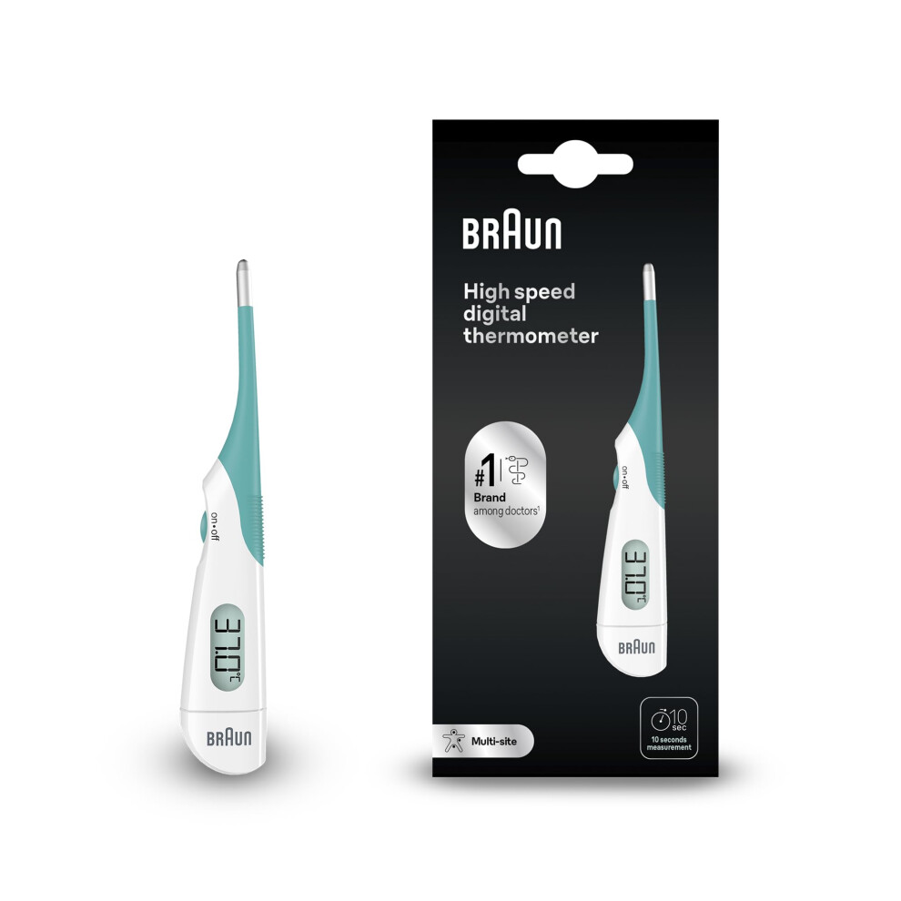 Braun High Speed Digital Thermometer - Digital Stick For Multi-Site Usage - Orally, Rectally Or Underarm - Baby And Infant Friendl