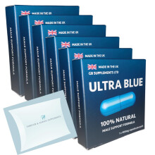 6 X Ultra Blue (New Formula) high Strength Tablets Bundle, 100% Natural Supplement for Men! Stamina, Sex Drive, Libido, Enhancemen