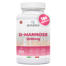 Bandini D Mannose 2000mg per Serving – 180 Vegetarian High-Strength Capsules (Not Tablets or Powder) – Natural Pure D-Mannose for