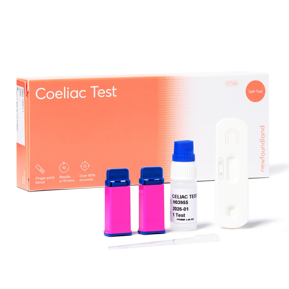 Newfoundland Coeliac Disease Test Kit - Gluten Sensitivity Detection - 99% Accurate Home Test For Gluten Allergy - Blood Sample Testing - Ce Ce