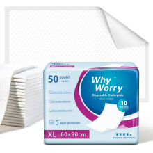 WhyWorry Disposable Incontinence Bed Pads 60 x 90 cm, Bed Wetting Mats for Adults, Underpads, Pee Pads, Mattress Protectors, Water