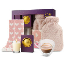 Topline Cosy Escape Gift for Her – Luxury and Sweet Hot Water Bottle Hamper for Women – Pamper Presents for Birthdays, Christmas &