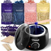Waxing Kits Wax Heater for Hair Removal: 4 * 100g Hard Waxing Beads & 30 Waxing Sticks Waxing Machine Kit for Home Use Wax Kit Hom