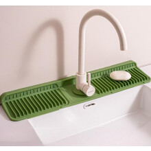 Kitchen Sink Splash Guard 24 Inch Silicone Faucet Mat with 6 Slope for Water Drainage and Countertop Protection