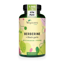 Vegavero Berberine HCL 1000 mg | 50:1 Barberry Extract 97% Berberin | with Black Garlic Extract, Chromium and Piperine | NO Additi