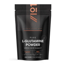 L-Glutamine Powder 500g – Unflavoured – Vegan Fermented Amino Acid – 100% Pure – Resealable and Recyclable Pouch by Alpha01