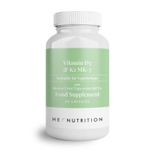 Hey Nutrition Vitamin D3 & K2 MK-7-100ug Each with MCT Oil - Suitable for Vegetarians - Support Healthy Bones, Teeth, Muscles, Imm