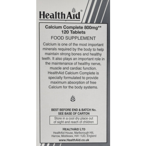 HealthAid Calcium Complete 800mg - 120 Tablets 2