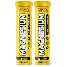 Magnesium Lemon Flavour Effervescent Tablets, 40 Tablets for Normal Muscle Functions, Suitable for Vegans and Vegetarians, Magnesi