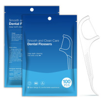 zoerbufan 100 Pcs Floss Sticks Dental Toothpick, 2 in 1 Portable Teeth Stick, Tooth Picks, Floss Picks, Keeps Your Mouth Fresh and