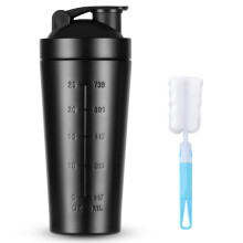 ACWOO Protein Shaker Bottle with Stainless Steel Mixing Ball 900ml, Stainless Steel Protein Shaker Cup, Gym Shaker Bottle, Protein