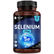 Selenium Tablets - 365 Vegan Selenium Tablets 200µg Per Serving - Supports Normal Immune System & Thyroid Function - 12 Month Supp