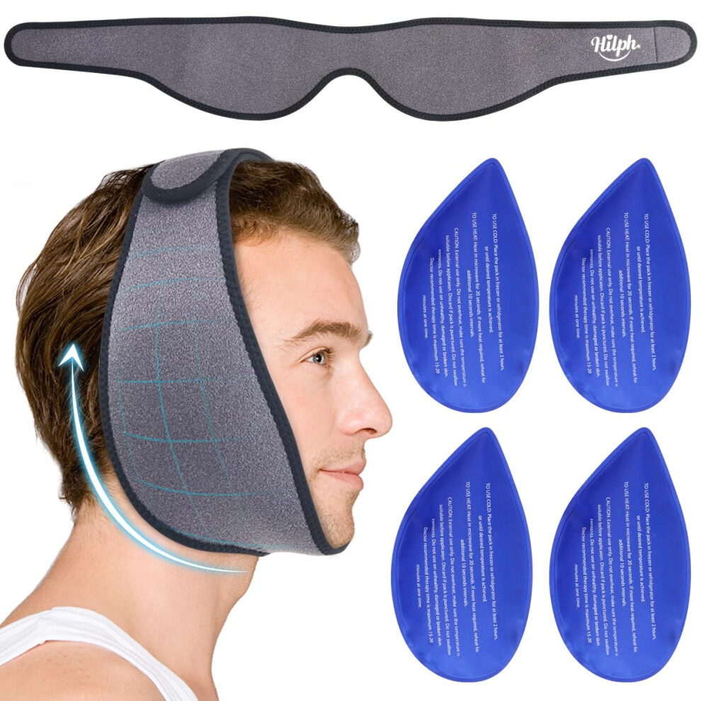 Hilph Face Ice Pack For Wisdom Teeth, Reusable Jaw Ice Pack Cold Compress Head Wrap For Chin, Facial Surgery, Tmj, Tonsillectomy R