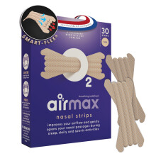 Air Max Nasal Strips - 30 Nose Strips Extra Strength Tan - Works Instantly and Opens Nasal passages & Increase Airflow | Improve Sleep,
