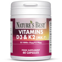 Nature's Best Bone & Immune Boost - High Strength Vitamin D3 1000iu & K2 90µg - Optimal Support for Bones, Teeth, and Immune Funct