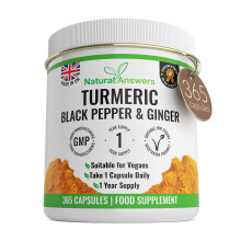 365 Turmeric, Black Pepper & Ginger Capsules - High Strength Turmeric 365 Vegetarian Capsules (1 Year Supply) – Vegetarian Supplement Made in The UK