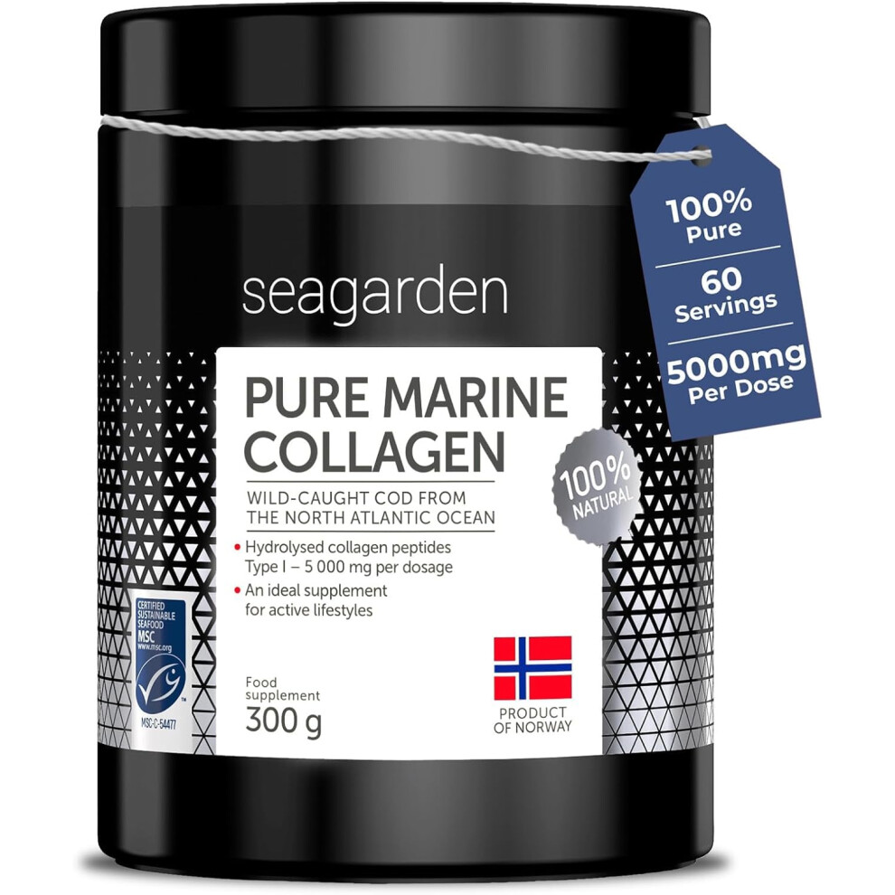 Seagarden Pure Marine Collagen Powder - 5000Mg - Hydrolyzed Collagen Peptides Type 1 - Supplements For Women And Men, For Hair, Skin And Nails - Unfl