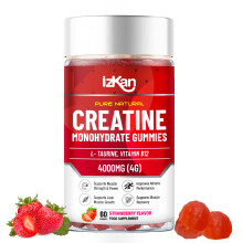Pro Creatine Monohydrate Gummies 4000mg for Men & Women - 60 Chewable Creatine Gummies Strawberry Flavoured Creatine | Pre Workout
