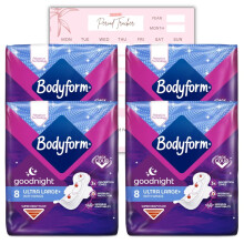 Bodyform Cour-V Ultra Night Sanitary Towels Wings 10597, 8'S (Pack of 4)