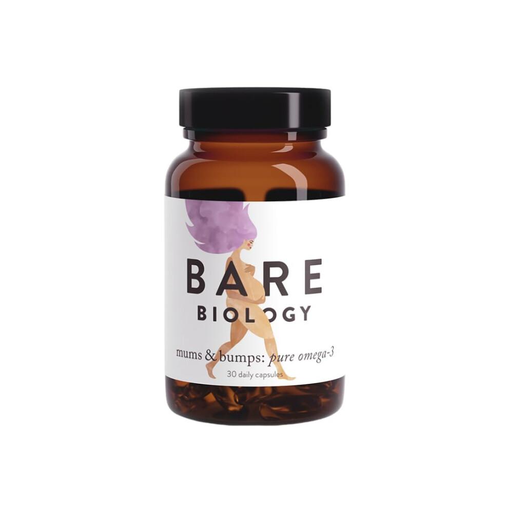 Bare Biology Omega 3 Pregnancy Supplement - Mums & Bumps Fish Oil Capsules (30 Servings) Dha 560Mg, High Strength & 3Rd Party Test