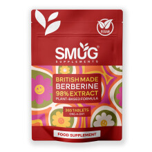 SMUG Supplements Berberine 98% Extract British Made – 365 Micro Tablets One A Day – Plant Based Formula from Berberis Aristata – V