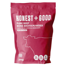 Honest + Good Beef Bone Broth Powder - 300 g | 1 Month Supply | Contains 8500mg Type I & III Collagen | Made with Grass Fed Britis