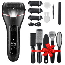 Electric Foot File Foot Callus Remover, Pedicure Kit Tools,Waterproof Foot Scrubber Dead Skin Remover with 3 Roller Heads & 2-Speed Power Pedicure To