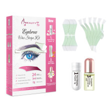 Beauty7 Eyebrow Waxing Strips, Wax Strips for Face, Quick Hair Removal Facial For Women Includes 24 Waxing Strips + 3ml Soothing O