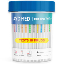 1 x AYDMED Expert 18-in-1 Rapid Drug Test Cup | Urine Drug Test | Test for Cannabis, Cocaine, Ecstasy, Amphetamines, Ecstasy, Opia