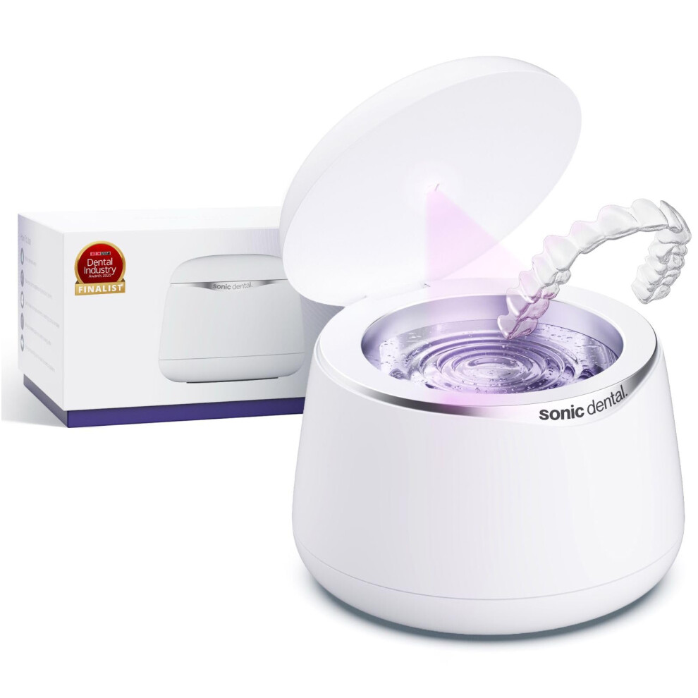 Sonic Dental Sonic Pro Dental Cleaning Pod, 43Khz Ultrasonic Retainer Cleaner Machine For Dentures, Mouthguards, Braces, Aligners, Toothbrush H