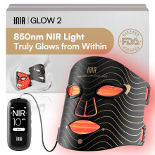 INIA LED Face Mask – Red Light Therapy Mask with 4 Light Modes, 850nm NIR, Red & Blue Led Mask Light Therapy, 220 Beads, Rechargea