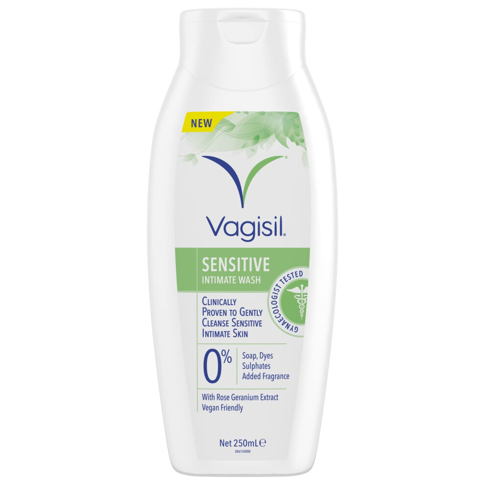 Vagisil Sensitive Intimate Wash For Women, Gently Cleanses Sensitive Skin, Ph Balanced, Soap Free Dye Free & Fragrance Free, 250Ml