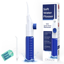 ORAVIX Manual Water Flosser | Tonsil Stone Irrigator | Soft Floss Remover | Mini Tonsil Cleaner | Travel, Teeth Cleaning Space | O