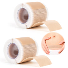 Silicone Scar Tape with Collagen, 2 Rolls Scar Tape for Wrinkles, Reusable Medical Grade Scar Strips for C-Section Surgery, Stretc