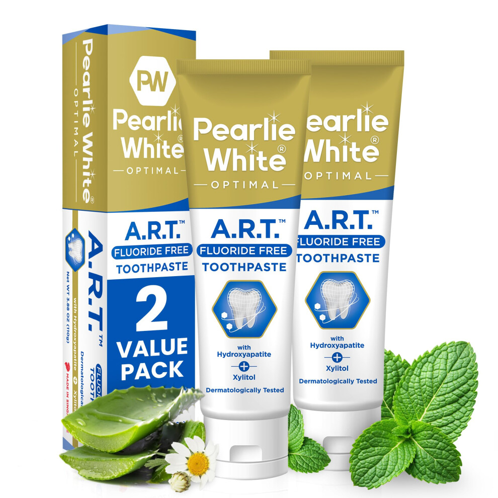 Pearlie White White Pearlie Active Remineralization Toothpaste - Fluoride Free (3.8Oz, 110Gm) - Non Fluoride Remineralizing Toothpaste For Tooth