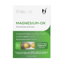 Wassen Magnesium OK - 90 Magnesium Tablets | Daily Supplements for Women | Hormone Balance PMS Supplements | 3 Month Supply