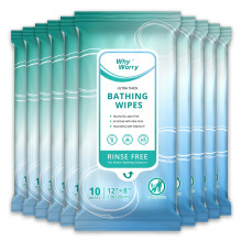 WhyWorry Ultra Thick Body Wipes for Adults No Shower, Shower Wipes with Aloe for Women, Men & Elderly, Extra Large Bed Bath Cloths