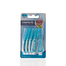 iWave Interdental Brushes Fine Size 0.6 mm Blue Pack of 5 – Interdental Cleaning Brushes for Total Teeth Cleaning Plaque Removal T