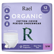 Rael Period Pants for Women, Organic Cotton Cover Disposable Underwear - Postpartum Essentials, Ultimate Absorbency, Maximum Cover