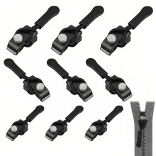 9PCS Zipper Repair Kit Zipper Slider Replacement Zippers Set 3 Sizes Instant Zip Fixer Zips Extension & Fixing Zip Puller for Lugg