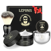 Shaving Kit for Men - Include Shaving Soap, Cream, Brush and Bowl - Gift Set for Dad, Husband, Boyfriend - Ideal for Birthday, Christmas, Fathers Day
