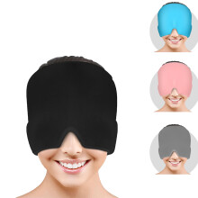 Migraine Relief Cap, Reusable Cold Hot Therapy Migraine and Headache Relief Cap, Single-Sided Gel Ice Hot Head Wrap for Chronic Mi