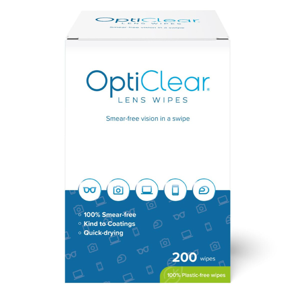 Opticlear Lens Wipes - Cleaning Wipes For Eyeglasses, Smartphones, Tablets, Laptops, Tv, Cameras, Screens & Optical Devices - Smea