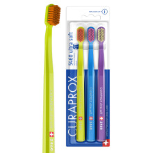 Curaprox CS 5460 Ultra-Soft Toothbrush – Adult Tooth and Gum Care | Super Soft Curen Bristles for Gentle Cleaning | Green | Blue